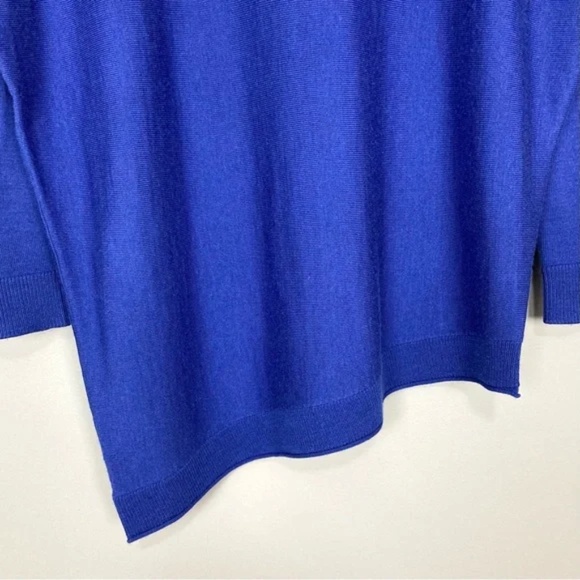 Eileen Fisher Sz S M Oversized Purple Merino Wool Sweater Cowl Neck Pullover - Picture 4 of 10